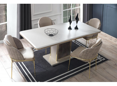 Luxus Esszimmer Set Esstisch 6x Stühle 7 tlg Modern Tisch Essgruppe