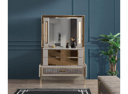 Kommode Spiegel Modern Luxus Möbel design Schlafzimmer Sideboard 2tlg