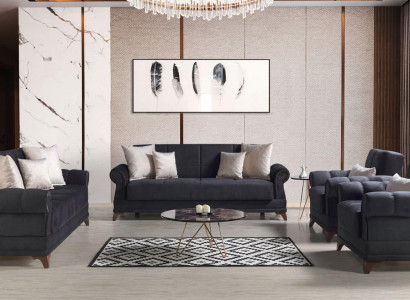 Sofagarnitur 3+2+1+1 Sitzer Textil Modern Komplett 2x Sessel Sofa 3 Sitzer Luxus