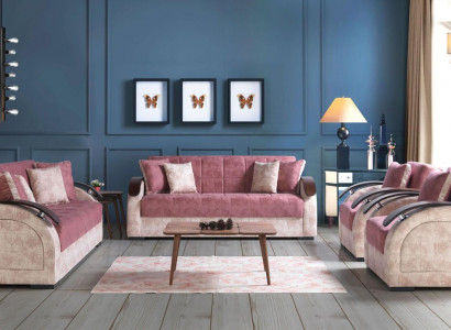 Sofagarnitur 3+3+1+1 Textil Holz Sofa 3 Sitzer Modern Sessel Neu Komplett Set