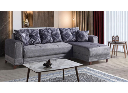 Ecksofa Wohnlandschaft Grau L-Form Ecke Sofa Wohnzimmer Ecksofa Modern