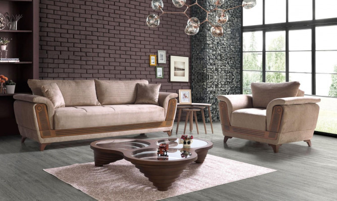 Sofagarnitur 3+1 Sitzer Sessel Garnitur Modern Relax Möbel Schlafsofa