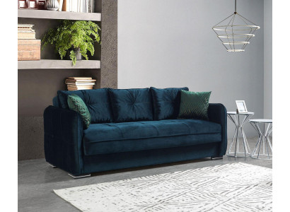 Wohnzimmer Sofa 3 Sitzer Design Stil Möbel Relax Sofa 3er Modern Sofas Blau Neu
