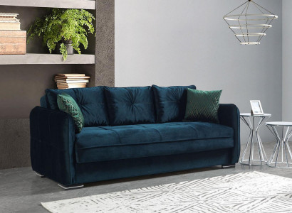 Wohnzimmer Sofa 3 Sitzer Design Stil Möbel Relax Sofa 3er Modern Sofas Blau Neu