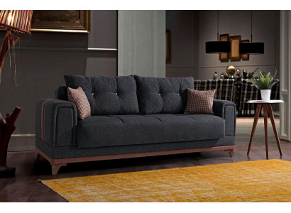Luxuriöses Wohnzimmer Sofa 3 Sitzer Relax Sofa Modern 230 cm Luxus Schwarz
