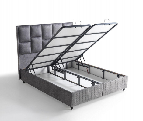 Bett Design Betten Luxus Beige Polster Schlafzimmer Möbel Silber 160x200