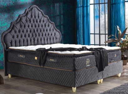 Bett Design Betten Luxus Schwarz Polster Schlafzimmer Möbel Chesterfield