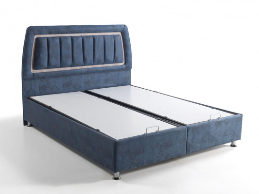 Bett Design Betten Luxus Bettkasten Polster Schlafzimmer Möbel Modern Blau