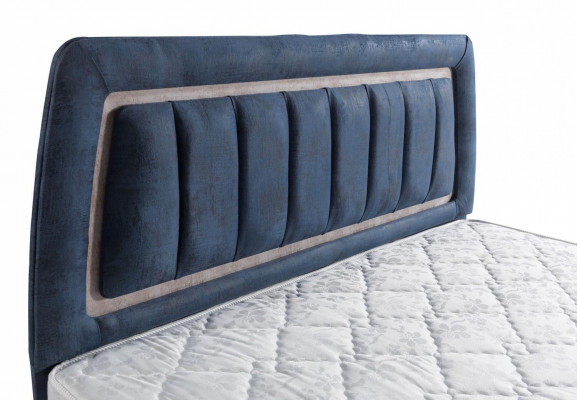 Bett Design Betten Luxus Bettkasten Polster Schlafzimmer Möbel Modern Blau