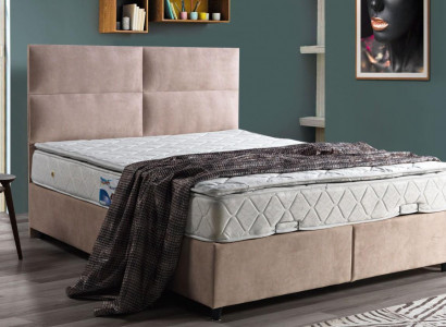 Bett Design Betten Luxus Beige Polster Schlafzimmer Möbel Doppelbetten 160x200