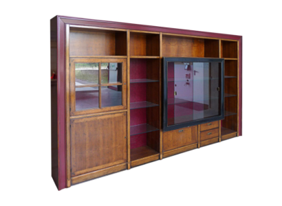 Einbau Schrank Regal Vitrine xxl Schränke Wohnwand Glasschrank Anbau Wand Holz