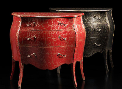 Italienische Möbel Rot Kommode mit Schubladen Anrichte Kommoden Holz Neu