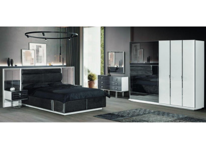 Design Schlafzimmer Set 6 tlg. luxuriös Schrank Bett Nachttisch Kommode