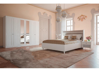 Schlafzimmer Set Bett 2x Nachttische Kleiderschrank 4tlg Design Luxus