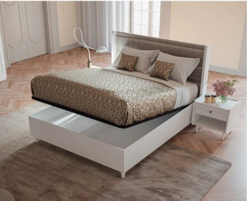 Schlafzimmer Set Bett 2x Nachttische Kleiderschrank 4tlg Design Luxus