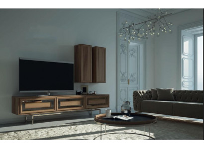 Luxus Wohnwand luxus Wohnzimmer TV Ständer Modern Holz Designer rtv fernseher