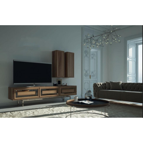 Luxus Wohnwand luxus Wohnzimmer TV Ständer Modern Holz Designer rtv fernseher