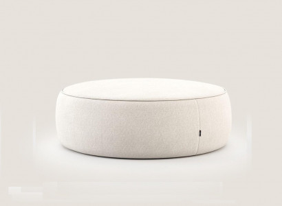 Weißer Luxus Polster Hocker Rundhocker Sitzmöbel Designer Stilvolle Möbel