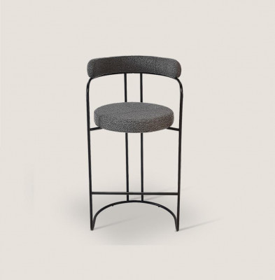 Grauer Luxus Edelstahl Barhocker Designer Bar Möbel Stuhl Hocker Gestell
