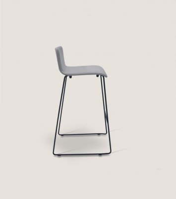 Hoher Grauer Barhocker Luxus Stühle Polsterbezug Designer Möbel Stil
