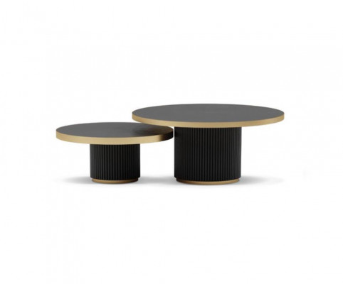 Designer Couchtisch Set 2x Couchtische Wehnzimmer Edelstahl Möbel Tisch