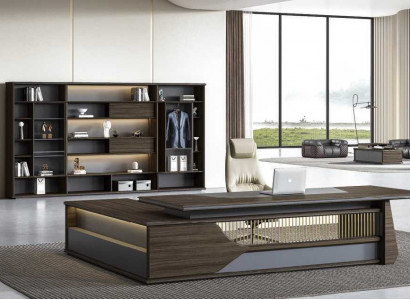 Eckschreibtisch Büro Einrichtung Chef Zimmer Möbel Design Schreibtisch