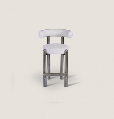 Designer Weißer Barhocker Mit Edelstahlfüßen Luxus Einsitzer Bar Möbel