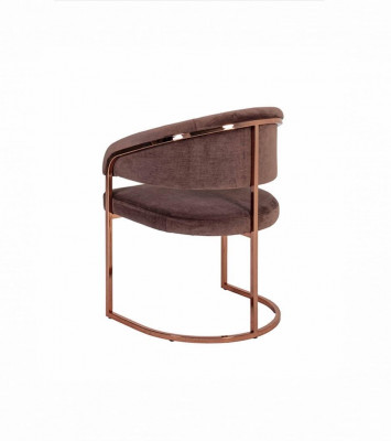 Brauner Luxus Esszimmer Stuhl Moderner Polster Sitzer Textil Möbel Neu