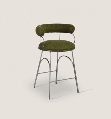 Olivengrüner Barhocker Luxus Lehnstuhl Designer Sessel Polster Möbel
