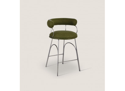 Olivengrüner Barhocker Luxus Lehnstuhl Designer Sessel Polster Möbel