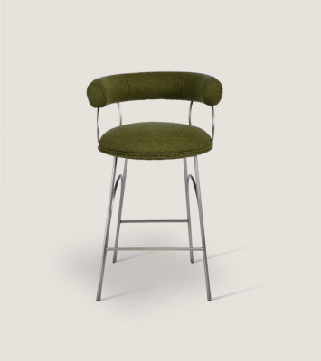 Olivengrüner Barhocker Luxus Lehnstuhl Designer Sessel Polster Möbel