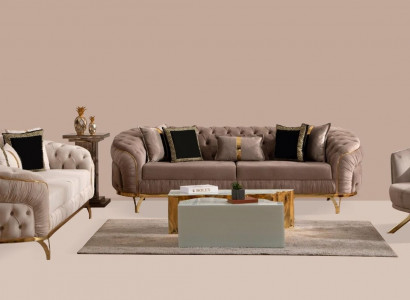 Chesterfield Sofagarnitur 321 Sitzer Design Polster Sofa Garnitur Set