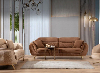 Sofagarnitur in Italienischem Stil Komplett Set 3+3+1+1 Sitzer Garnitur