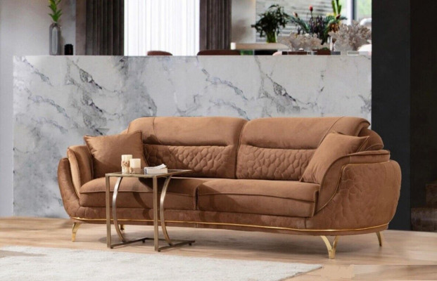 Sofagarnitur in Italienischem Stil Komplett Set 3+3+1+1 Sitzer Garnitur