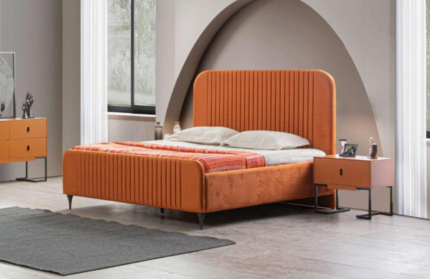Komplettes Schlafzimmer Bett 2x Nachttische 5tlg. Modern Set Luxus Neu