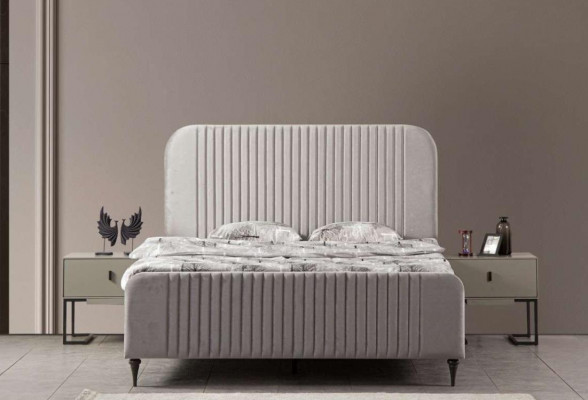 Bett 2x Nachttische 3 tlg. Schlafzimmer Garnitur Design Luxus Modern