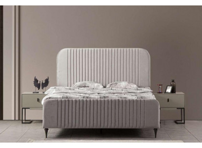 Bett 2x Nachttische 3 tlg. Schlafzimmer Garnitur Design Luxus Modern