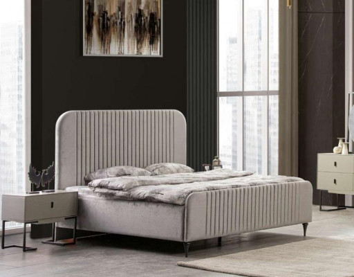 Bett 2x Nachttische 3 tlg. Schlafzimmer Garnitur Design Luxus Modern
