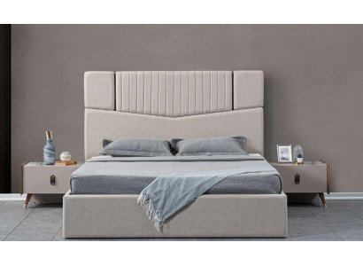Luxus Schlafzimmer Möbel 3tlg. Komplett Set Bett 2x Nachttische Design