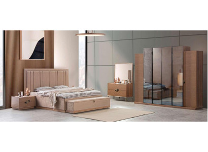 Schlafzimmer Set Möbel Bett 2x Nachttische 5 tlg. Modern Luxury Neu