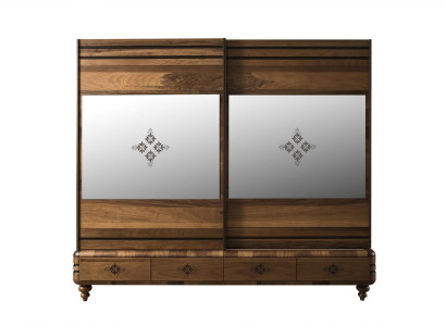 Moderner Kleiderschrank Luxus Schrank Holz Schränke Braun Schlafzimmer