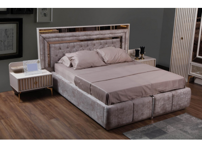 Modernes Schlafzimmer Komplettes Set Bett Nachttische Designer Möbel