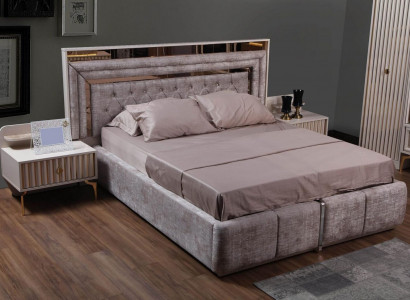 Taupes Schlafzimmer Set Designer Möbel Doppelbett Nachttische Holzmöbel
