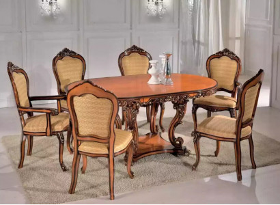 Set Esstisch 4x Stühle 2x Armlehnenstuhle Esstischgruppe Holztische Tische