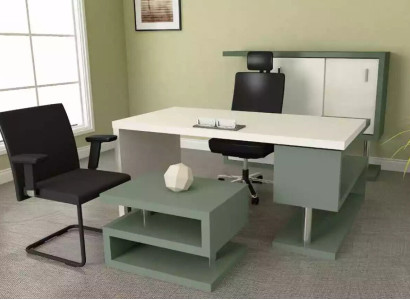 Moderne exklusive Bürogarnitur Holzmöbel Schreibtisch Aktenschrank Couchtisch