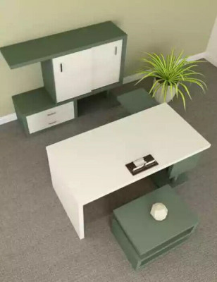 Moderne exklusive Bürogarnitur Holzmöbel Schreibtisch Aktenschrank Couchtisch