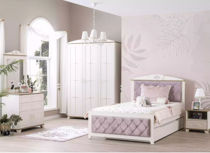 Funktionsbett Chesterfield Ausziehbares Kinderbett Bett 100 Holz Rosa