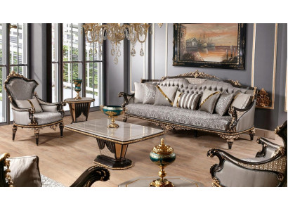 Klassische Chesterfield Sitzgruppe Luxus 3+1 Sitzer Polster Couchen 2tlg