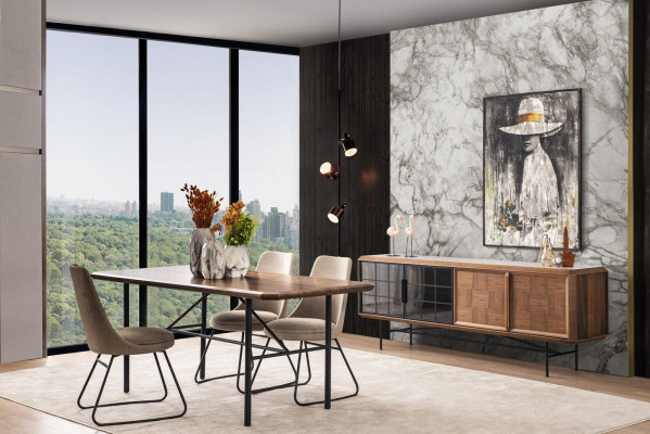Essecke Essgruppe Esstisch Set 8tlg Esszimmer Braun Holz Stilvoll