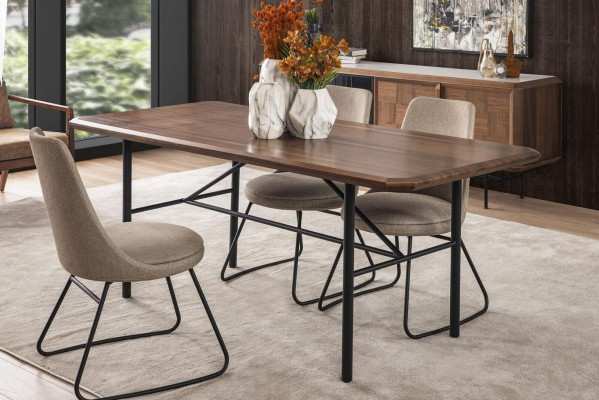 Essecke Essgruppe Esstisch Set 8tlg Esszimmer Braun Holz Stilvoll
